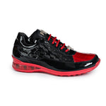Mauri 8900/2 Bubble Patent Leather Embossed Baby Croc Sneakers Black / Red