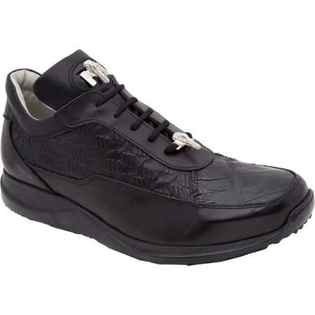 Mauri 8900 Nappa & Croco Sneakers Black