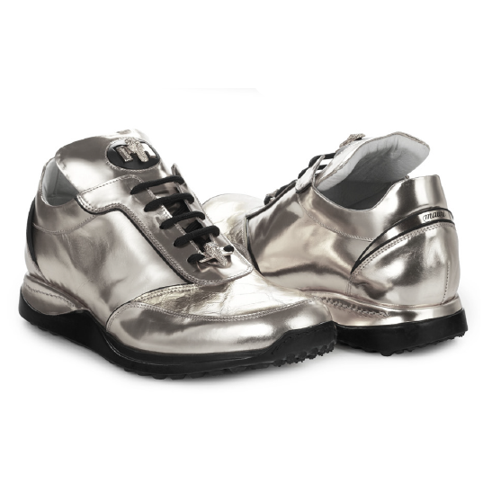 Mauri 8923 Metal Crocodile & Calfskin Sneakers