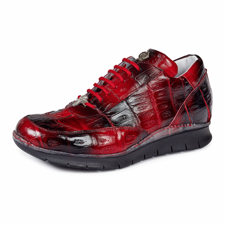Mauri 8932 Borromini Crocodile Sneakers Red / Black (Special Order)