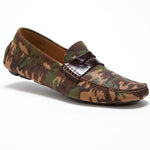 Mauri 9228 Camo Suede & Crocodile Driving Loafers Camouflage