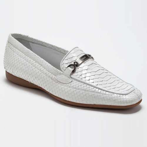 Mauri 9233 Blanc Python Bit Loafers White