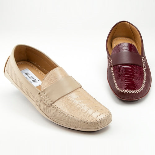 Mauri 9289 Maranello Nappa & Ostrich Leg Loafers