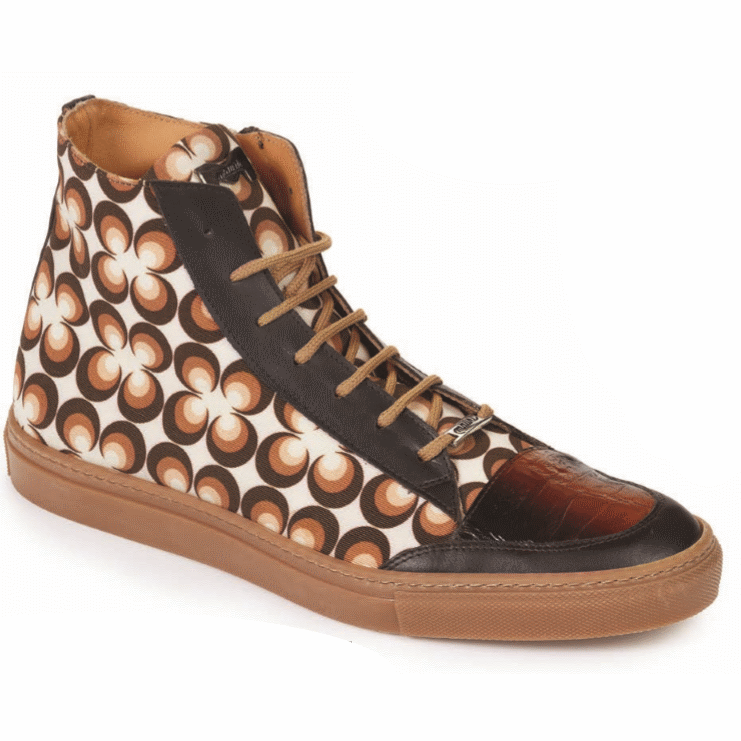Mauri M730 Fontanesi Crocodile & Fabric Sneakers Multi Brown
