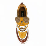 Mauri Abstract 8435 Nappa/Baby Crocodile/Double M Fabric Sneakers Gold/Toffee/White/Beige