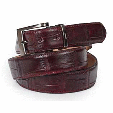 Mauri Alligator Belt Burgundy
