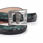Mauri Alligator & Crocodile Belt Green/Black