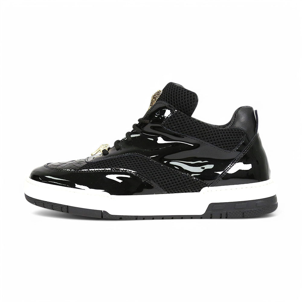 Mauri Breeze 8498/1 Patent/Baby Crocodile/Mesh Fabric/Nappa Sneakers Black
