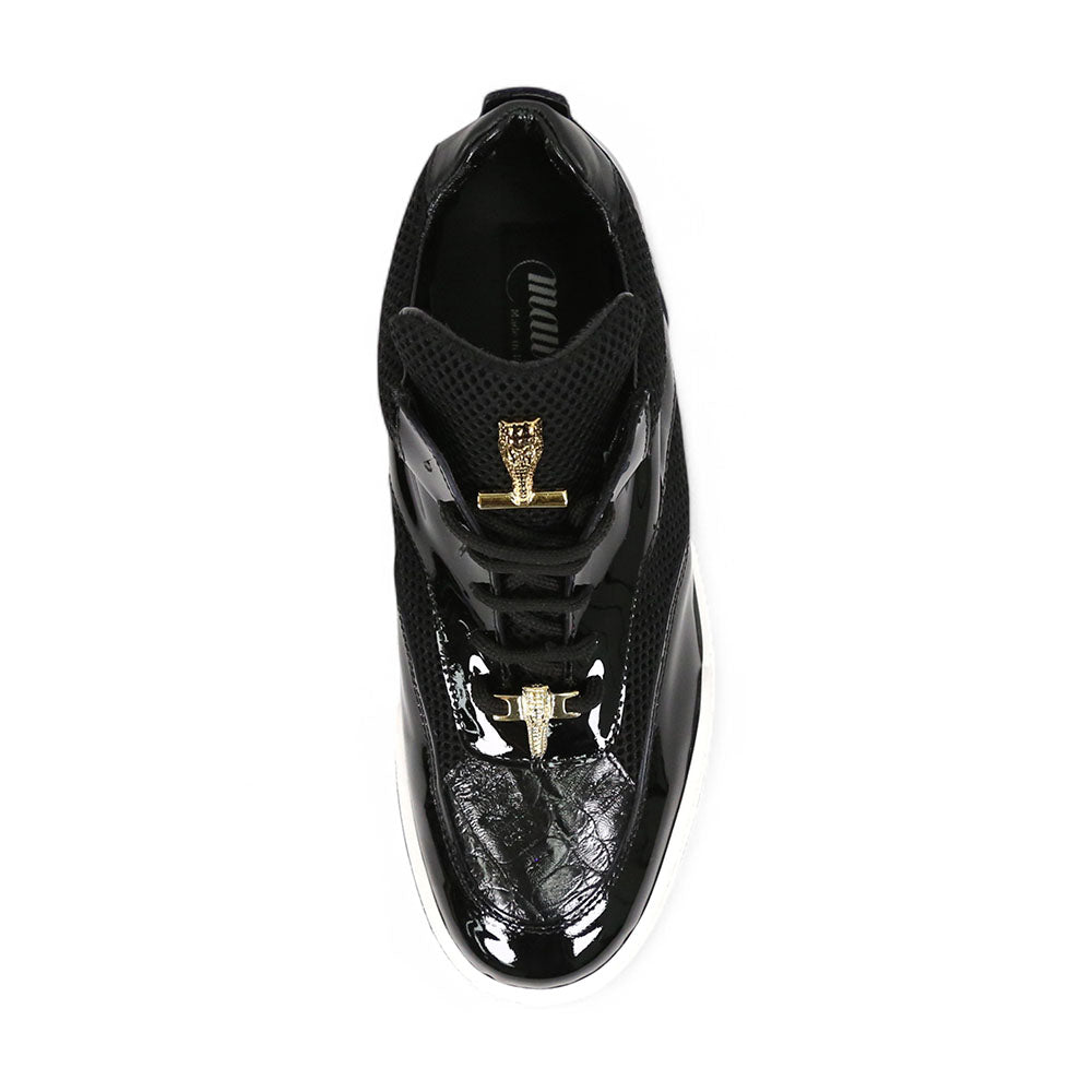 Mauri Breeze 8498/1 Patent/Baby Crocodile/Mesh Fabric/Nappa Sneakers Black