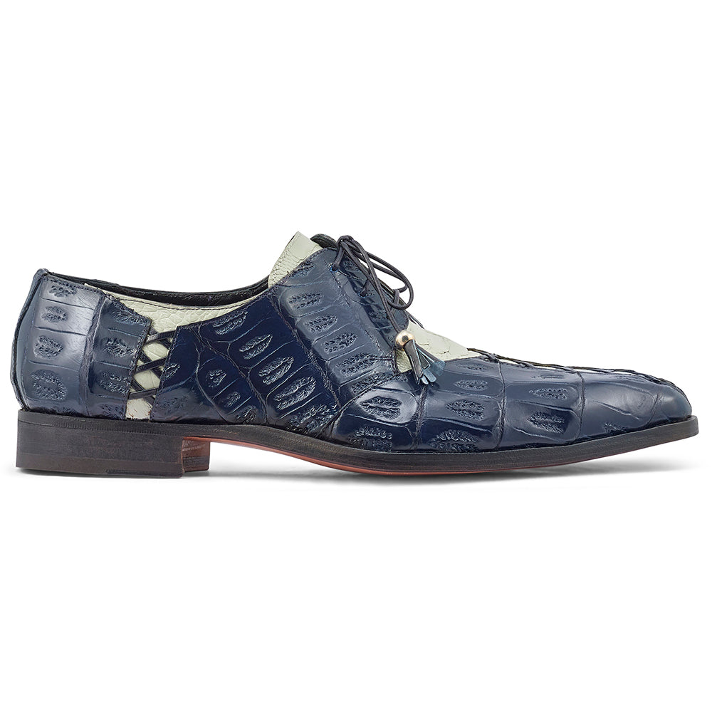 Mauri Bumpy 4942 Ostrich Leg & Baby Croc Shoes Acre Raindrops / W Blue