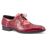 Mauri Bumpy 4942 Ostrich Leg & Baby Croc Shoes Fucsia / Ruby Red