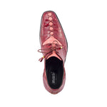 Mauri Bumpy 4942 Ostrich Leg & Baby Croc Shoes Fucsia / Ruby Red