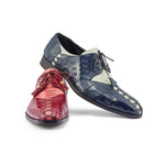 Mauri Bumpy 4942 Ostrich Leg & Baby Croc Shoes Fucsia / Ruby Red