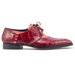 Mauri Bumpy 4942 Ostrich Leg & Baby Croc Shoes Fucsia / Ruby Red