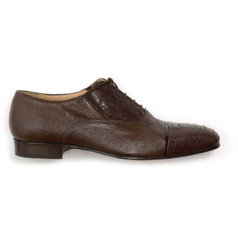 Mauri Capitano 4660 Ostrich & Peccary Cap Toe Oxfords Brown