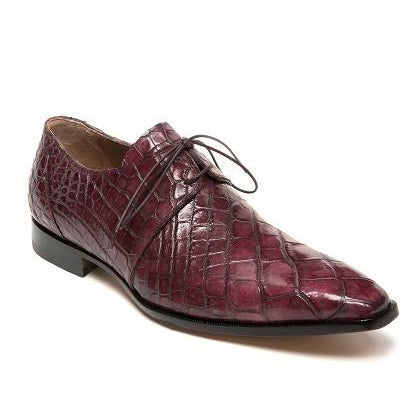 Mauri Cardinale 53125 Alligator Derby Shoes Ruby Red / Gray
