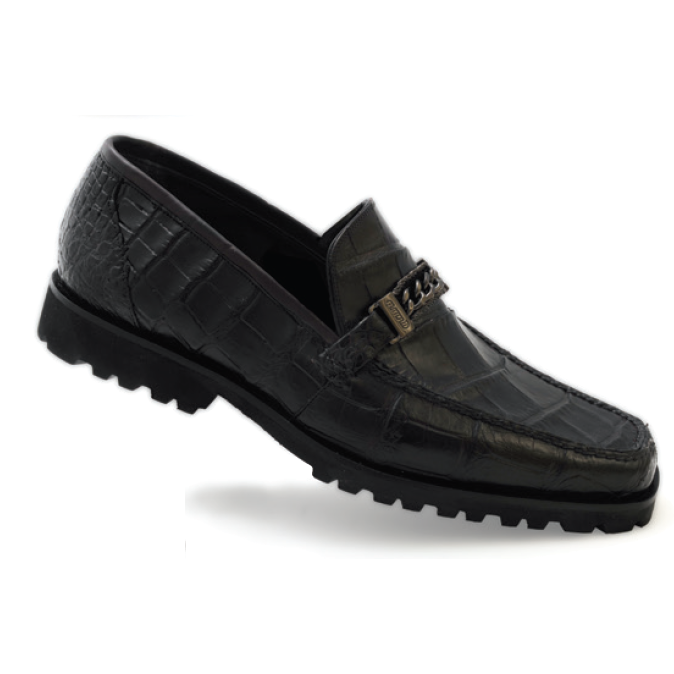 Mauri Certo 3755 Alligator Bit Loafers Black