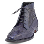 Mauri 3079 Hornback Tail / Baby Croc & Ostrich Leg Boots Navy Blue