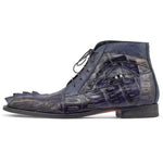Mauri Charmer 3079 Hornback Tail / Baby Croc & Ostrich Leg Boots Navy Blue
