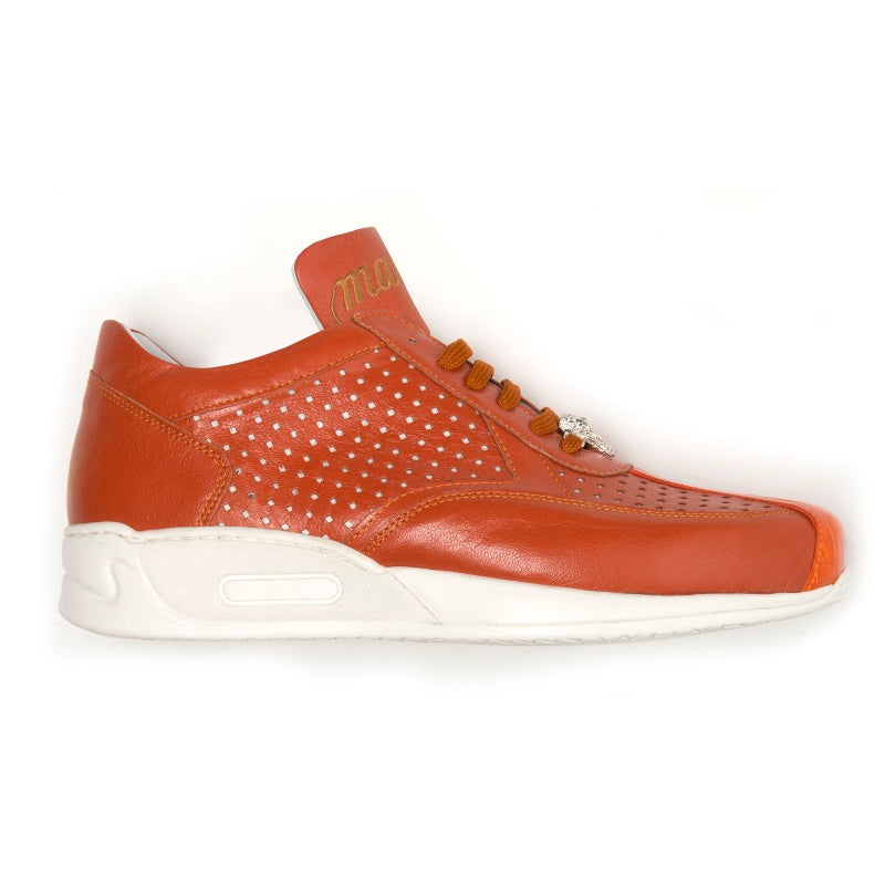 Mauri Cherry M770 Nappa & Crocodile Sneakers Orange