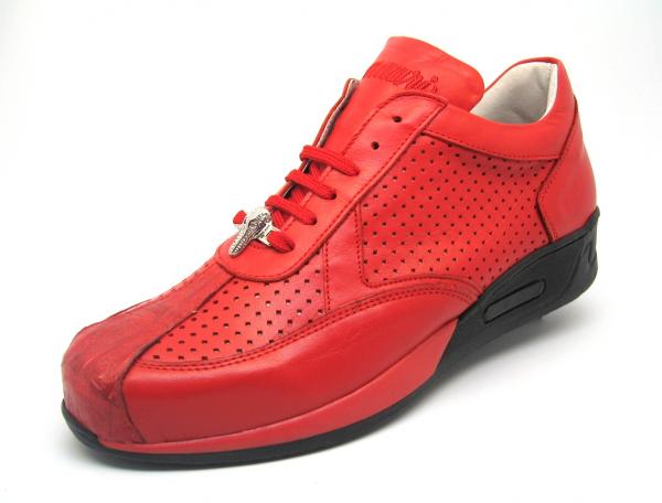 Mauri Cherry M770 Nappa & Crocodile Sneakers Red
