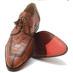 Mauri Conte 4633 Alligator Split Toe Shoes Nutmeg