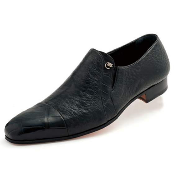 Mauri Danieli 4528 Alligator & Peccary Cap Toe Loafers Black