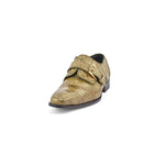 Mauri 4853 Body Alligator Monk Strap Shoes Money Green