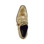 Mauri 4853 Body Alligator Monk Strap Shoes Money Green