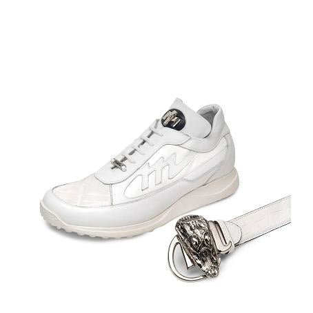 Mauri Eclisse 8555 Patent Leather / Crocodile / Nappa Sneakers White