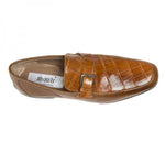 Mauri Montana 9259 Alligator & Pebble Grain Monk Strap Loafers Cognac (Special Order)