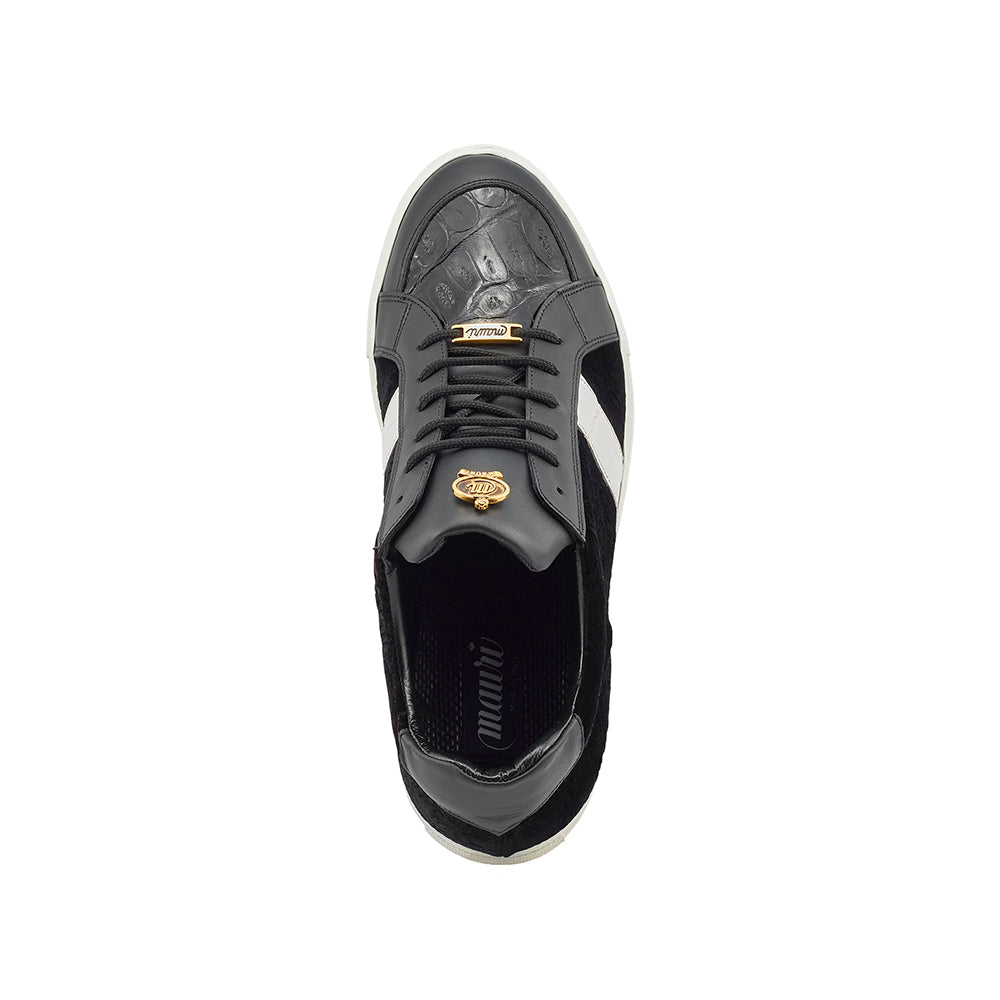 Mauri Freeze 8418 Nappa Croc & Velvet Sneakers Black / White
