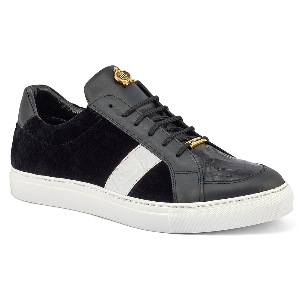 Mauri Freeze 8418 Nappa Croc & Velvet Sneakers Black / White