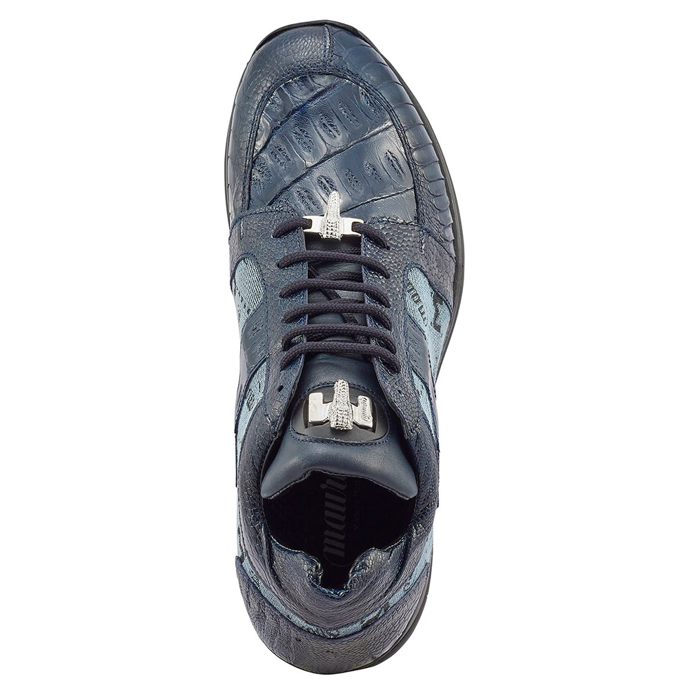 Mauri Graffiti 8425 Ostrich Leg / Baby Croc / Mauri Fabric & Nappa Sneakers W Blue