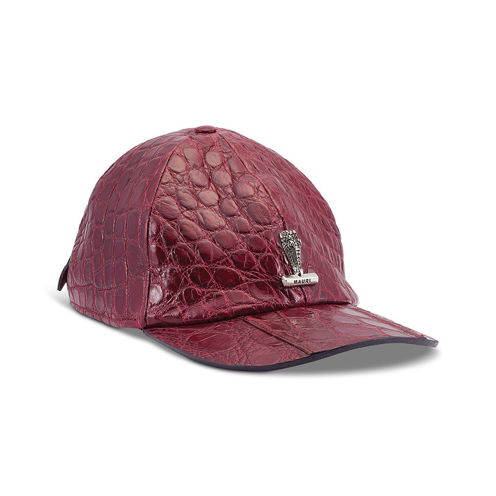 Mauri H65 Alligator Hat Solid Ruby Red