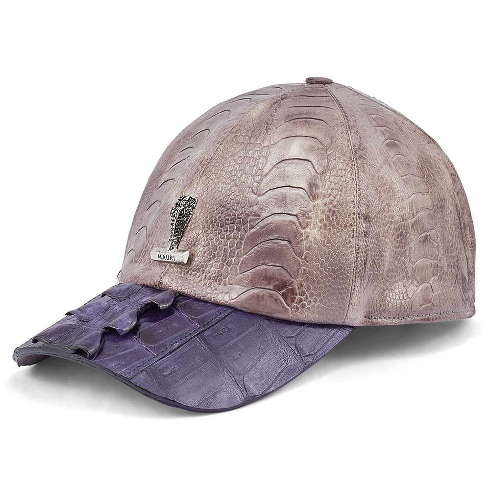 Mauri H65 Baby Croc / Hornback Tail & Ostrich Leg Hat Lt Grey / W Blue