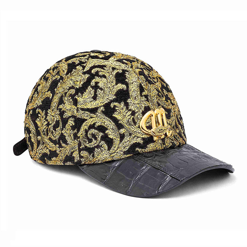 Mauri H65 Baby Crocodile / Didier Fabric Cap Black / Gold