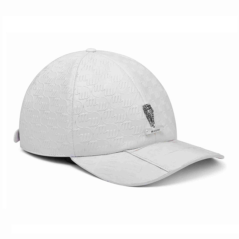 Mauri H65 Baby Crocodile / Embossed Nappa Cap White