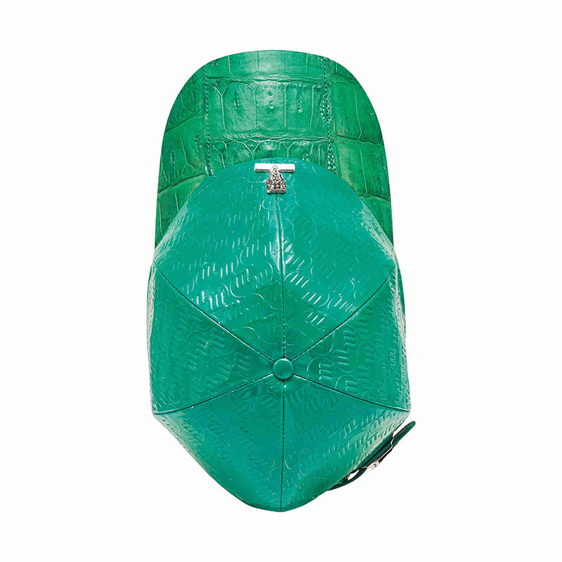 Mauri H65 Baby Crocodile / Embossed Patent Cap Leaf Green