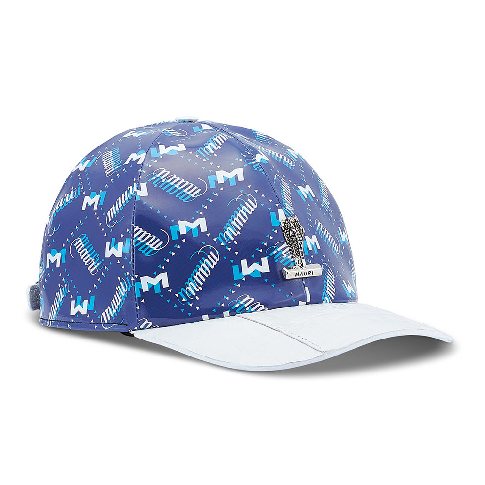 Mauri H65 Baby Crocodile / Patent Hat White / M Shade Print Blue