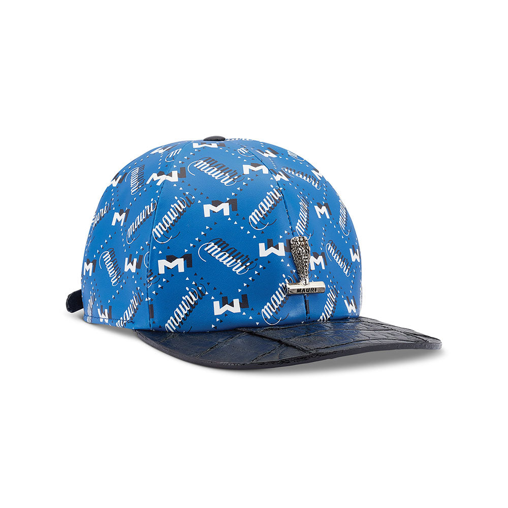 Mauri H65 Calfskin / Baby Croco Hat Blue / Black / White