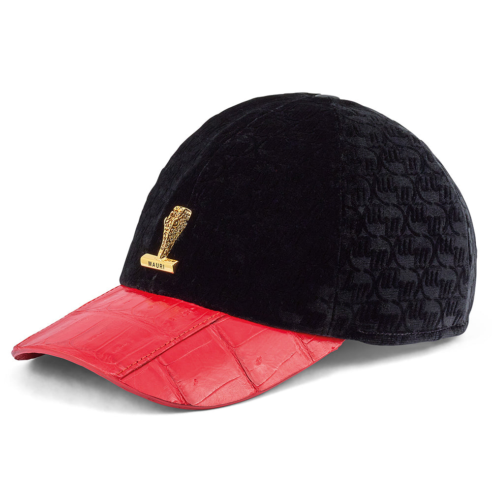 Mauri H65 Croc & Velvet Hat Red / Black