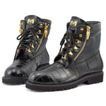 Mauri Hunter 3017/1 Body Alligator & Ostrich Leg Boots Black