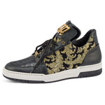 Mauri Hustler 8413 Time / Croc / Didier Fabric & Patent Sneakers Black / Gold