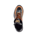 Mauri Hype 8409 Patent / Patent Embossed / Baby Croc & Ostrich Leg Sneakers Black / Cognac