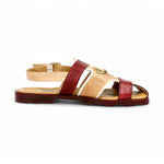 Mauri Jamaica 5191 Ostrich Leg Sandals Ruby Red/Cream