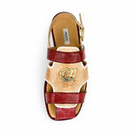 Mauri Jamaica 5191 Ostrich Leg Sandals Ruby Red/Cream