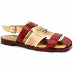 Mauri Jamaica 5191 Ostrich Leg Sandals Ruby Red/Cream