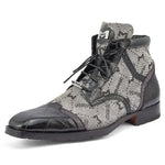 Mauri Jetset 3069 Body Alligator / Ostrich Leg & Mauri Fabric Shoes Black / Grey