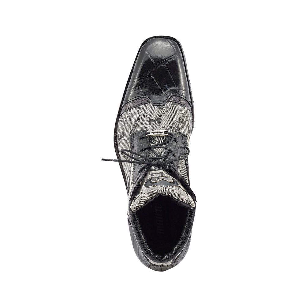Mauri Jetset 3069 Body Alligator / Ostrich Leg & Mauri Fabric Shoes Black / Grey